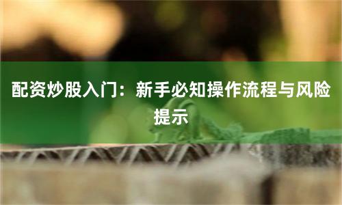 配资炒股入门：新手必知操作流程与风险提示